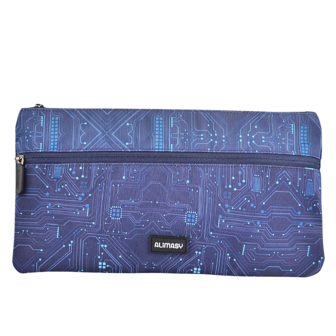 Large School Pencil Case Blue Ai Circuit - PRE ORDER SHIPPING 9TH NOVEMBER 2026