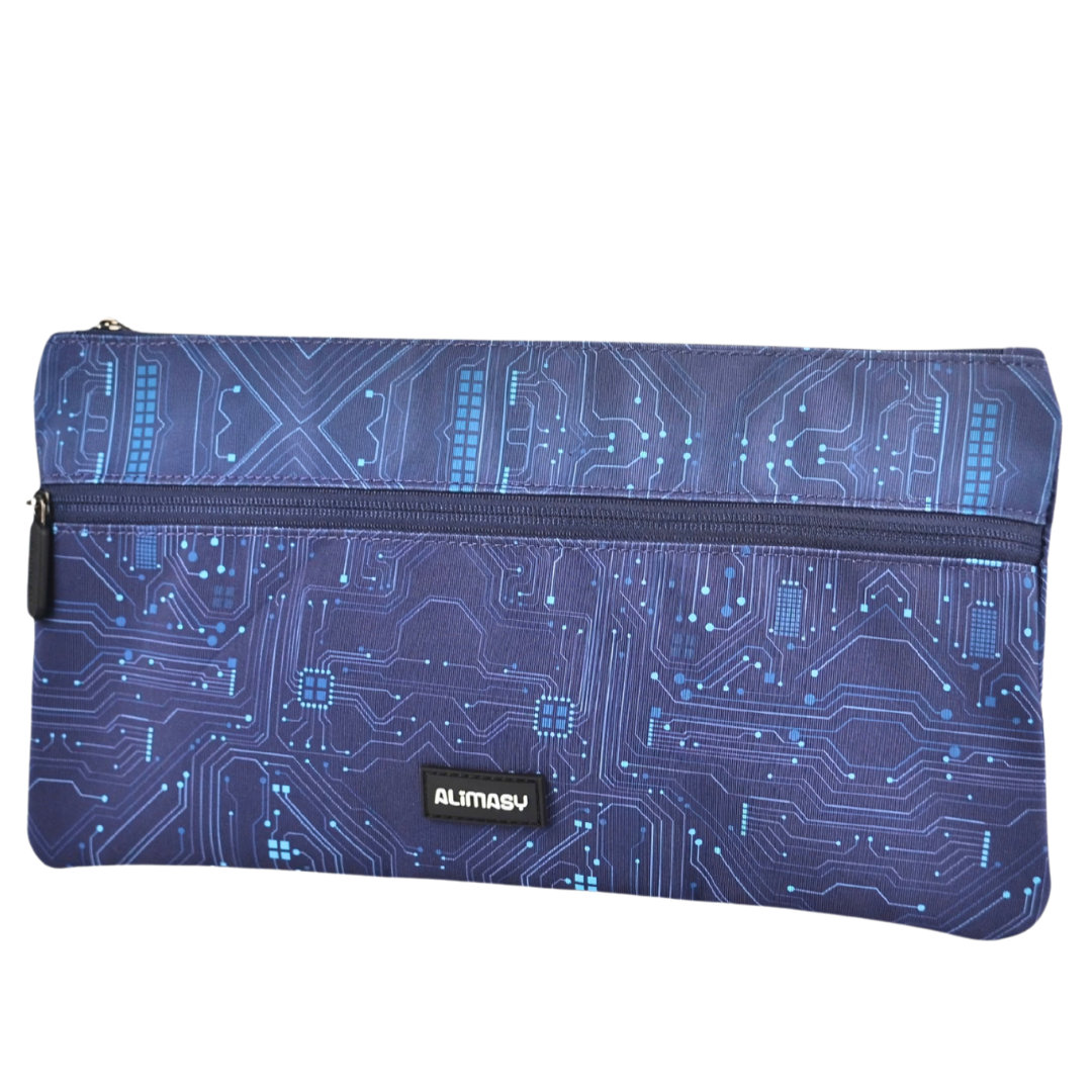 Large School Pencil Case Blue Ai Circuit - PRE ORDER SHIPPING 9TH NOVEMBER 2026