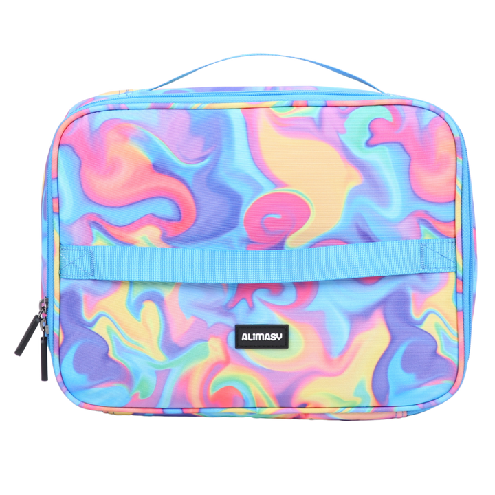 Insulated Lunch Bag Abstract Neon Waves