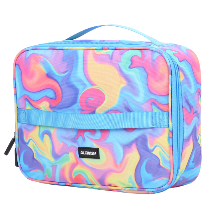 Insulated Lunch Bag Abstract Neon Waves