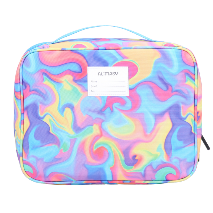 Insulated Lunch Bag Abstract Neon Waves
