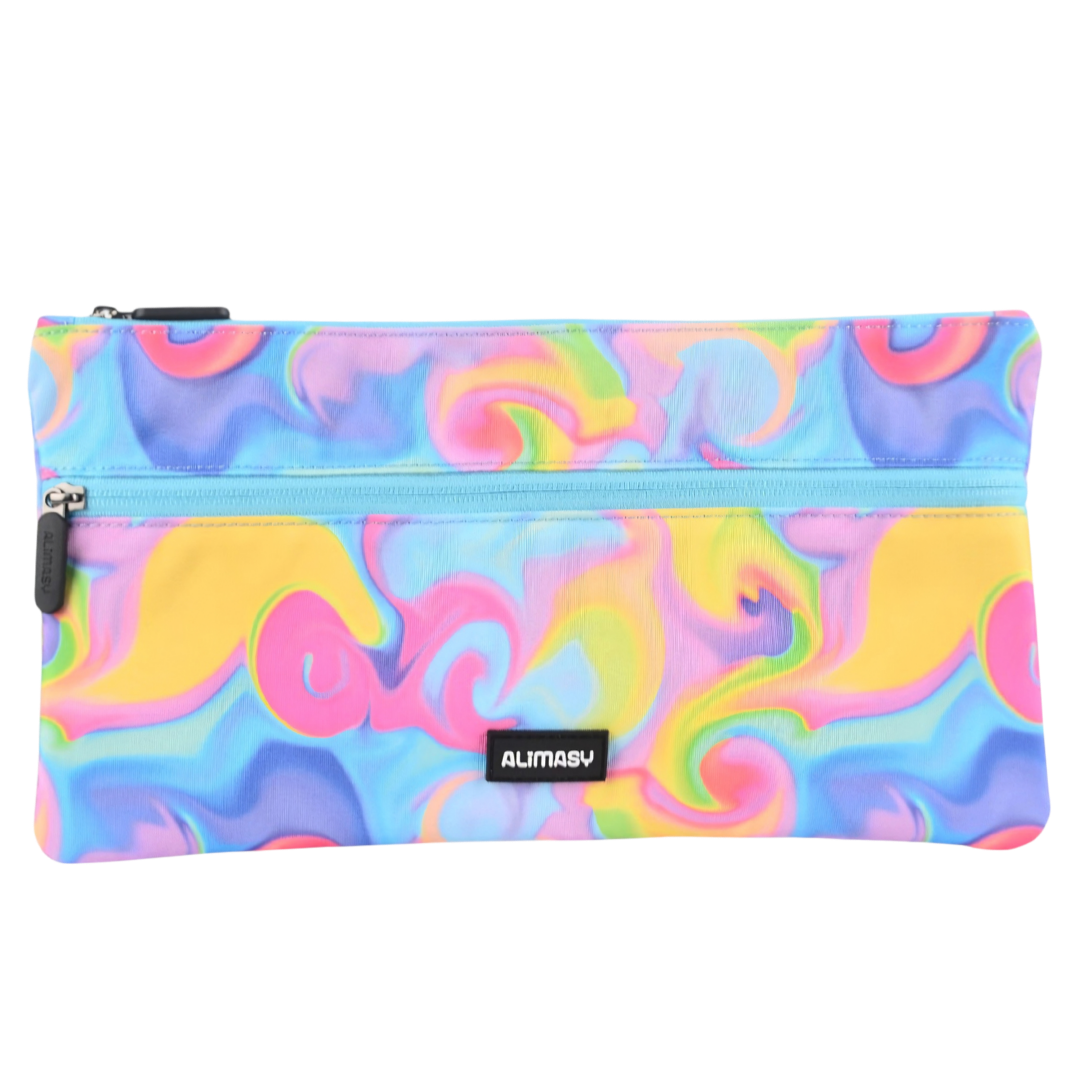 Large School Pencil Case Abstract Neon Waves - PRE ORDER SHIPPING 9TH NOVEMBER 2026