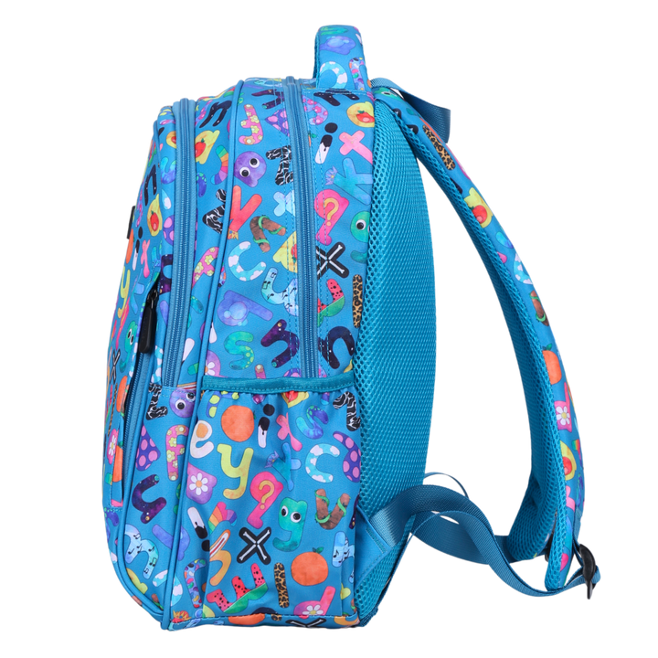 Alphabulous Midsize Kids Backpack side pocket elasticated for secure water bottle storage