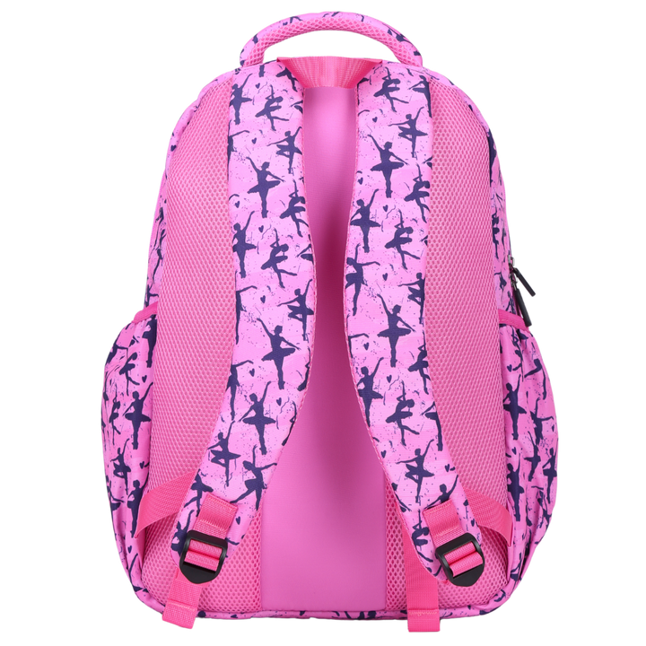 Back view of Ballet Dance Large School Backpack Padded straps and breathable cushions for comfort