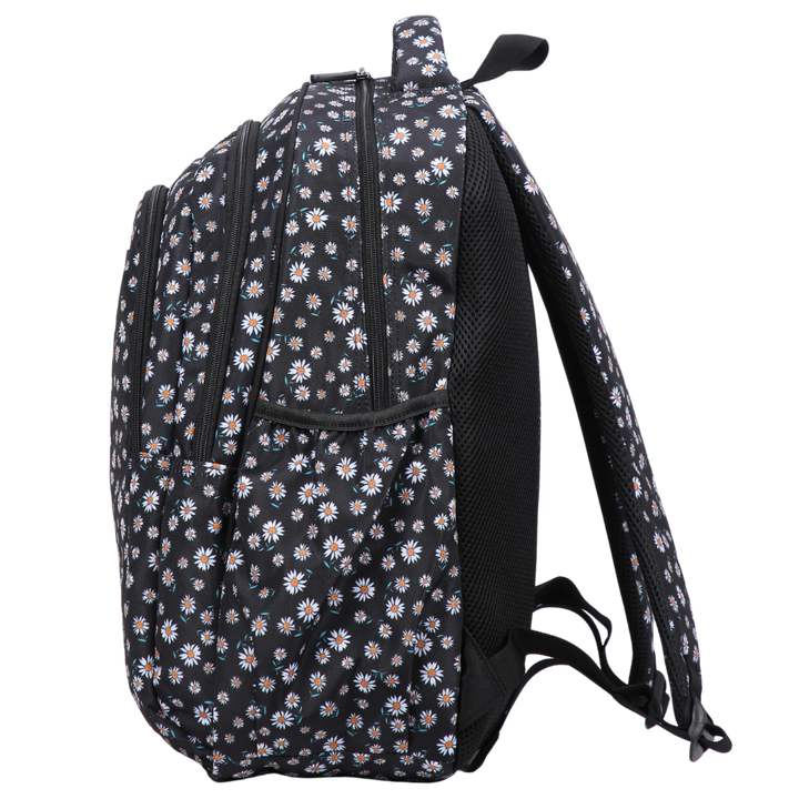 Black Daisies Large Backpack