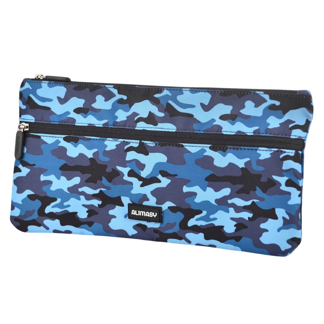 Large School Pencil Case Blue Camouflage - PRE ORDER SHIPPING 9TH NOVEMBER 2026