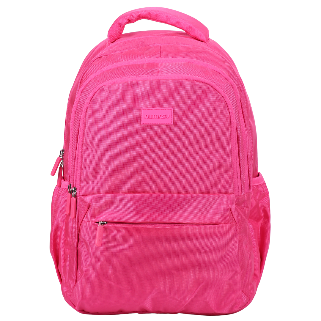 Pink large spacious 900d backpack with chest strap and luggage strap