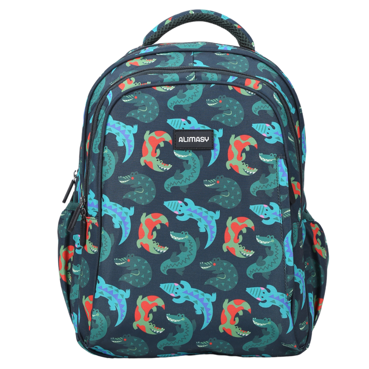 Crocodile Vibe Midsize Kids Backpack front view lightweight waterproof preschool and primary school bag Australia NZ