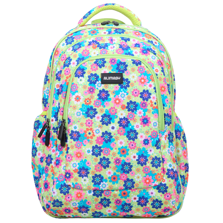 Green Floral Large Backpack