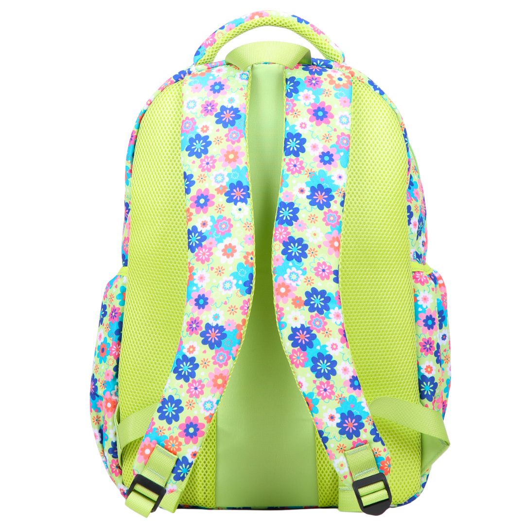 Green Floral Large Backpack
