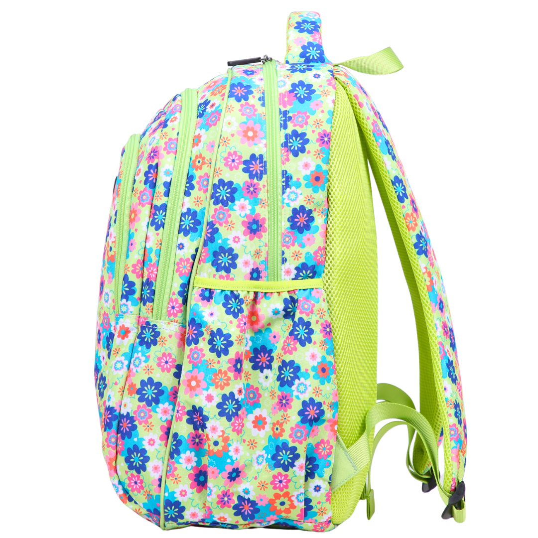 Green Floral Large Backpack