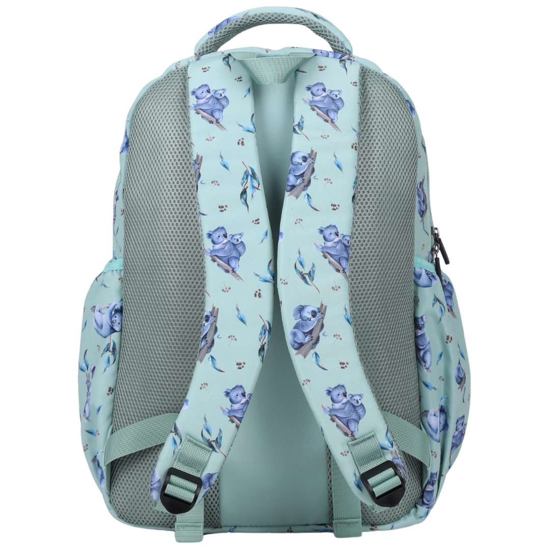 Back view of Koala Large School Backpack padded straps and breathable cushions for comfort