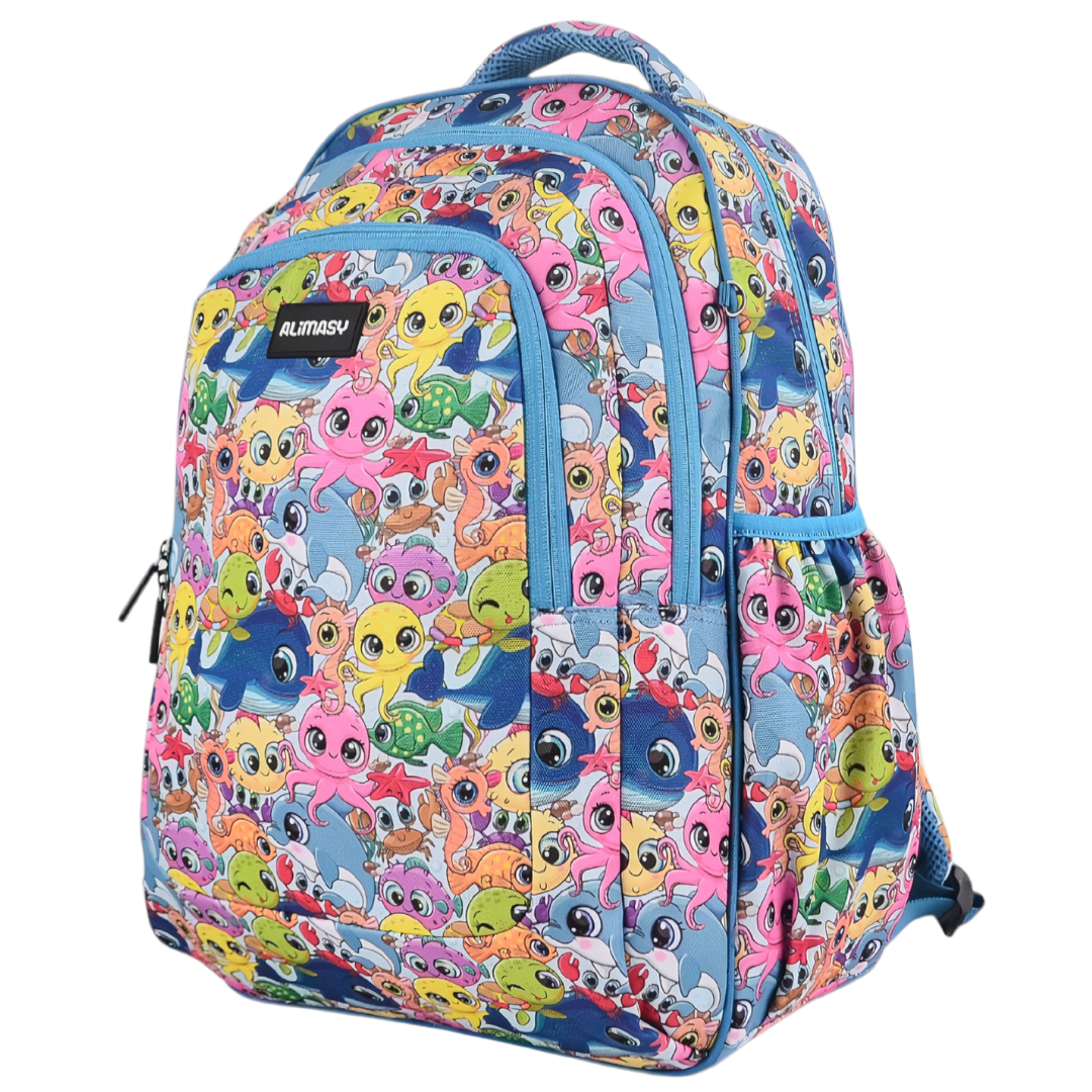 Grand sac à dos Fleurs tropicales et palmiers