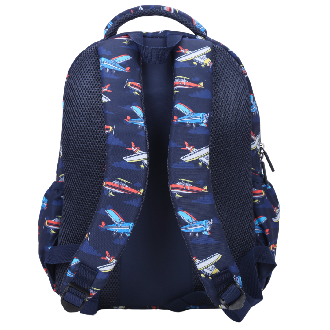 Planes Midsize Kids Backpack back view ergonomic padded straps and back, comfortable waterproof kids school bag