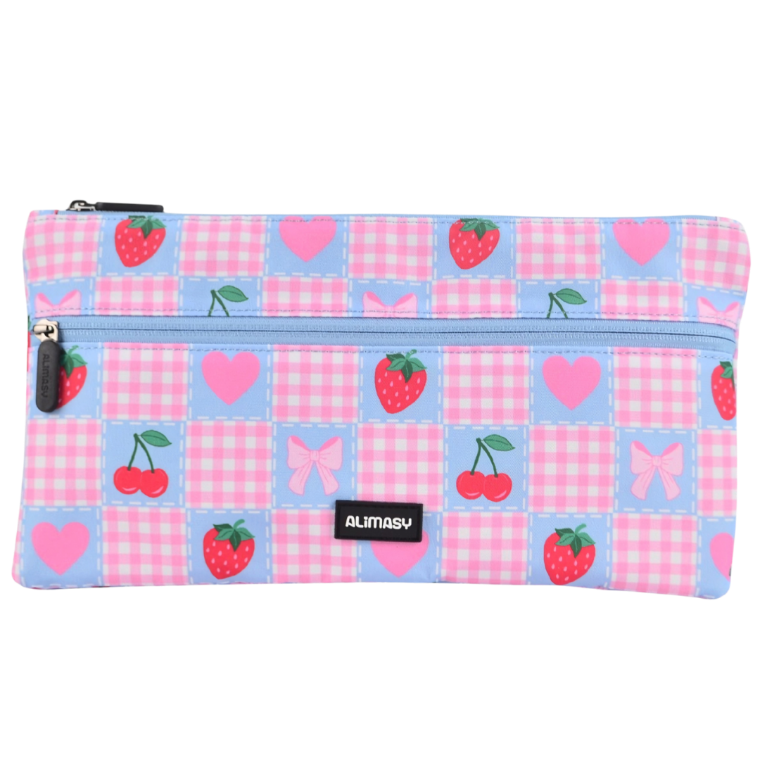 Large School Pencil Case Pretty Gingham - PRE ORDER SHIPPING 9TH NOVEMBER 2026
