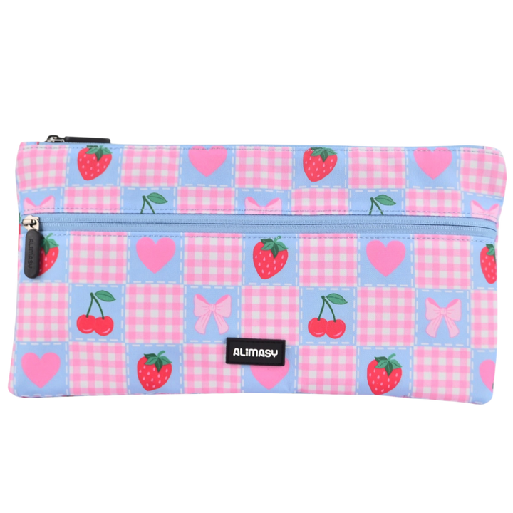 Large School Pencil Case Pretty Gingham - PRE ORDER SHIPPING 9TH NOVEMBER 2026