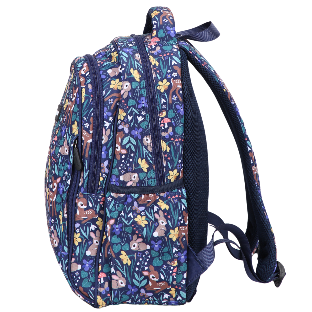 Spring Floral Midsize Kids Backpack side pocket elasticated for secure water bottle storage